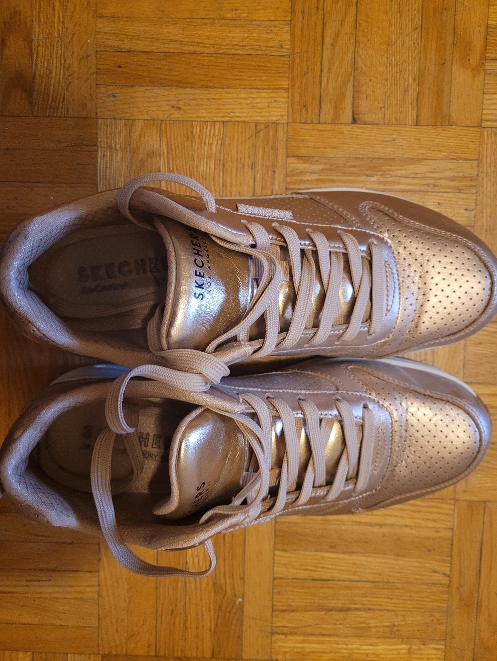 Skechers Metallic Rose Lace-Up Athletic Sneakers